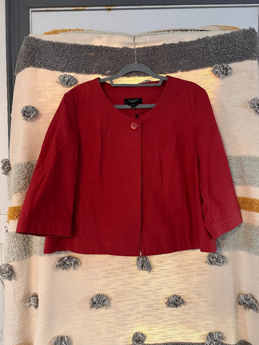 Talbots Stretch Single Large Button Crop Jacket - 18